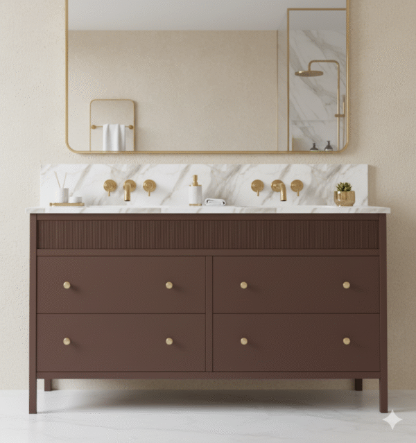 Reeded Drawer double Vanity