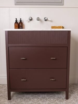 Reeded Drawer Single Vanity Unit
